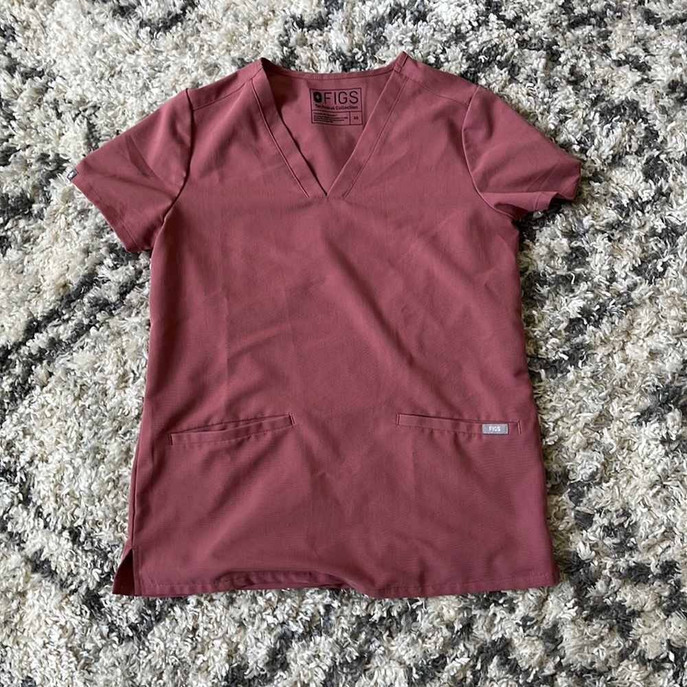 Original Mauve Figs Scrub Top